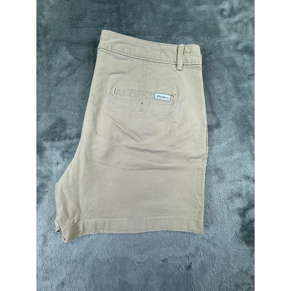 Eddie Bauer Legendwash Stretch Khaki Shorts Womens 8 Slightly Curvy Tan 5 Inseam